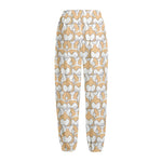 Corgi Butt Pattern Print Fleece Lined Knit Pants