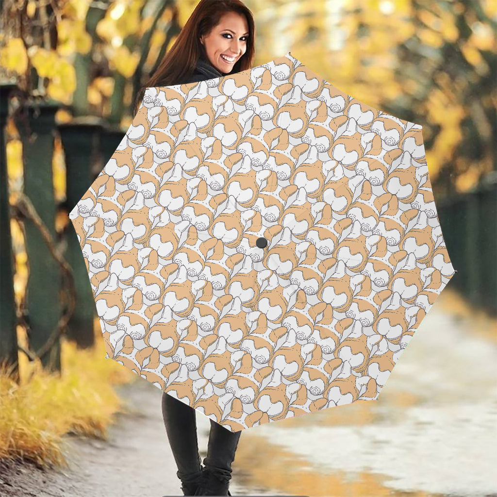 Corgi Butt Pattern Print Foldable Umbrella