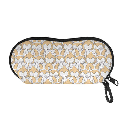 Corgi Butt Pattern Print Glasses Case