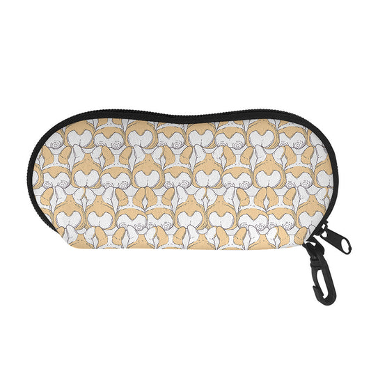 Corgi Butt Pattern Print Glasses Case