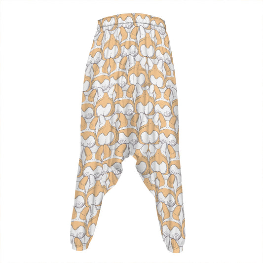 Corgi Butt Pattern Print Hammer Pants