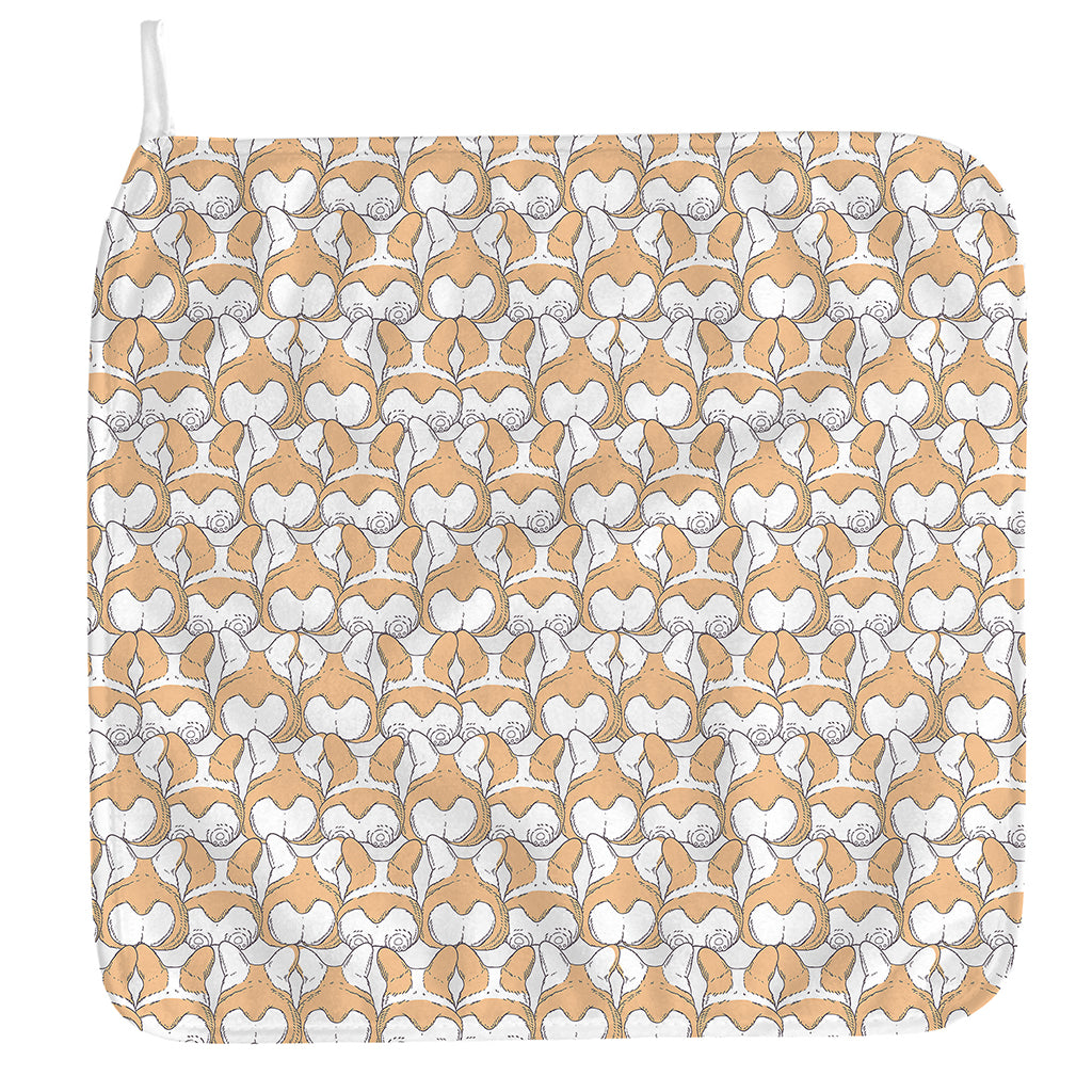 Corgi Butt Pattern Print Hand Towel