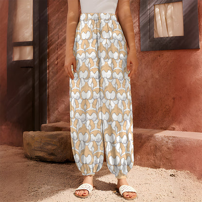 Corgi Butt Pattern Print Harem Pants