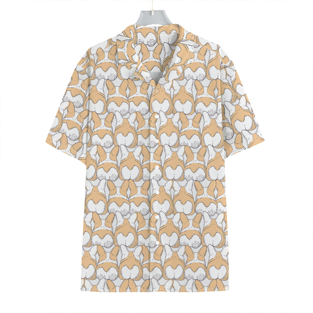 Corgi Butt Pattern Print Hawaiian Shirt