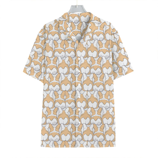 Corgi Butt Pattern Print Hawaiian Shirt