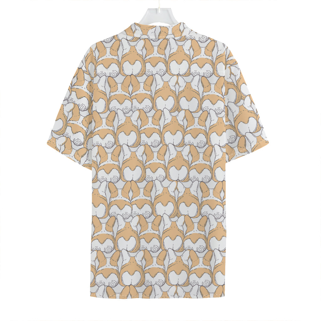 Corgi Butt Pattern Print Hawaiian Shirt