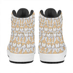 Corgi Butt Pattern Print High Top Leather Sneakers