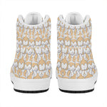 Corgi Butt Pattern Print High Top Leather Sneakers