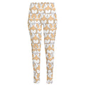 Corgi Butt Pattern Print High-Waisted Pocket Leggings