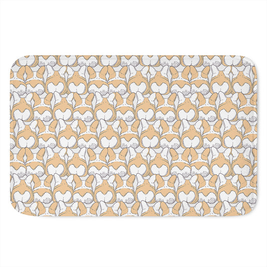 Corgi Butt Pattern Print Indoor Door Mat