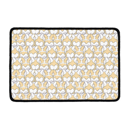 Corgi Butt Pattern Print Kitchen Mat