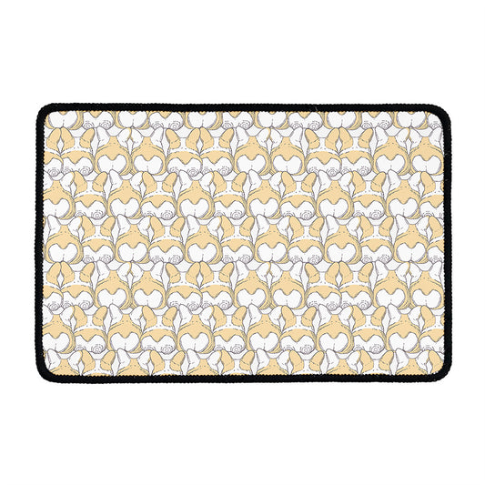 Corgi Butt Pattern Print Kitchen Mat