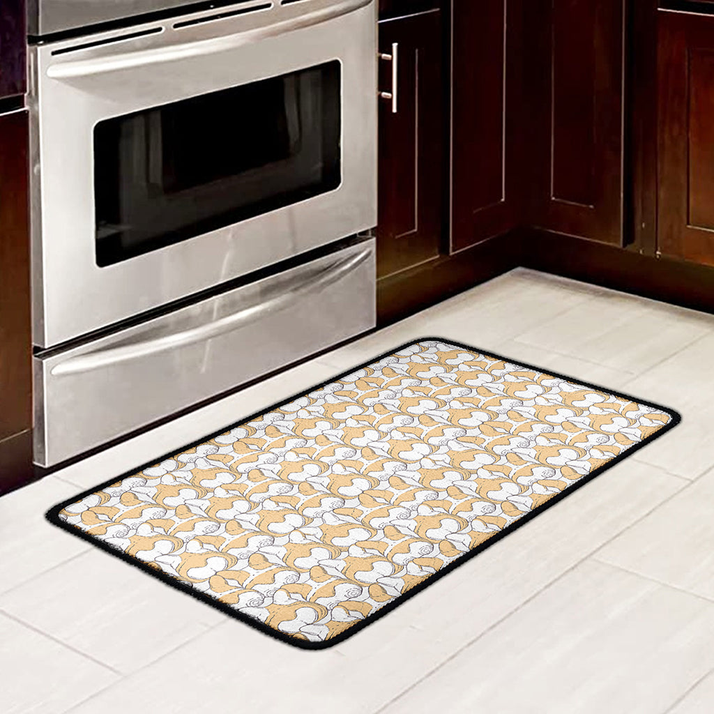 Corgi Butt Pattern Print Kitchen Mat