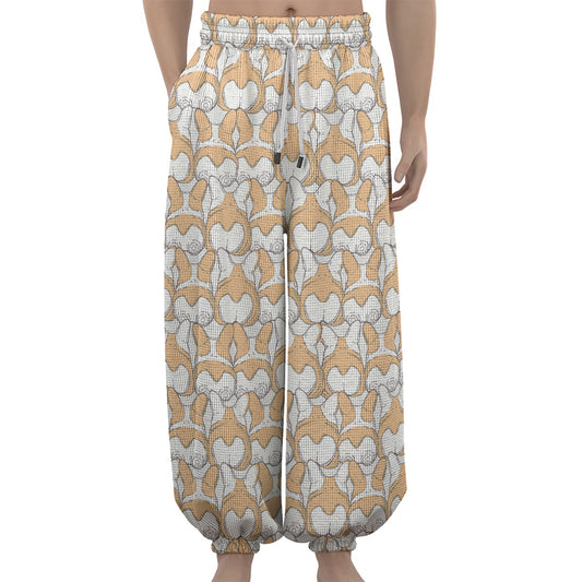 Corgi Butt Pattern Print Lantern Pants