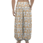 Corgi Butt Pattern Print Lantern Pants