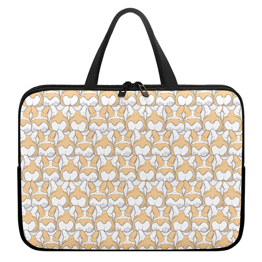 Corgi Butt Pattern Print Laptop Sleeve With Handle