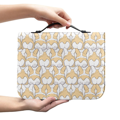 Corgi Butt Pattern Print Leather Bible Cover