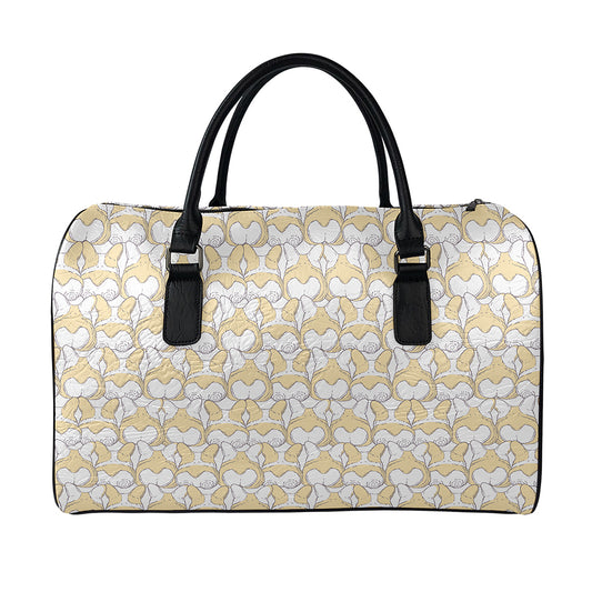 Corgi Butt Pattern Print Leather Duffle Bag