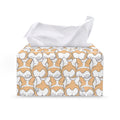 Corgi Butt Pattern Print Leather Tissue Box Cover