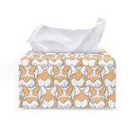 Corgi Butt Pattern Print Leather Tissue Box Cover