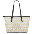 Corgi Butt Pattern Print Leather Tote Bag With Zipper
