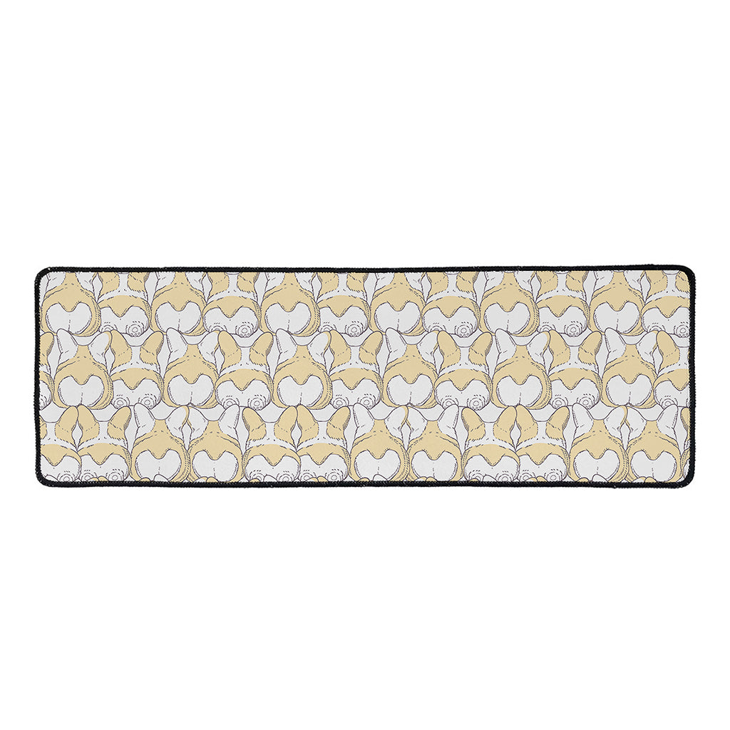 Corgi Butt Pattern Print Long Kitchen Mat