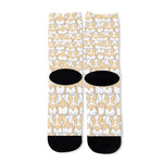 Corgi Butt Pattern Print Long Socks