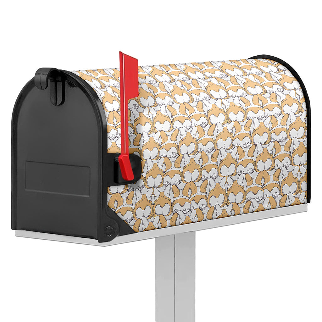 Corgi Butt Pattern Print Mailbox Cover
