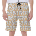 Corgi Butt Pattern Print Men's Beach Shorts