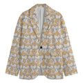 Corgi Butt Pattern Print Men's Blazer