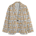 Corgi Butt Pattern Print Men's Blazer