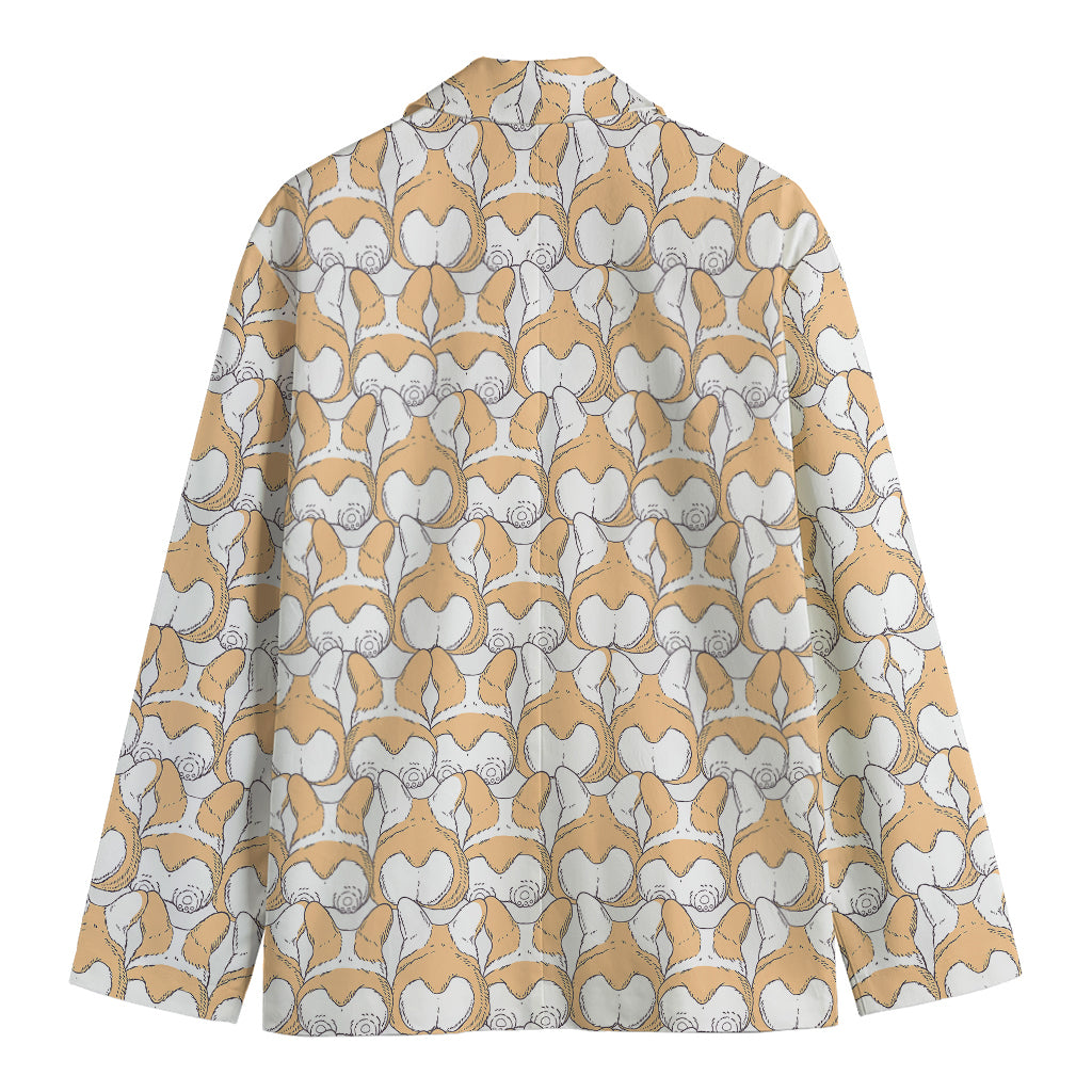 Corgi Butt Pattern Print Men's Blazer