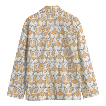 Corgi Butt Pattern Print Men's Blazer