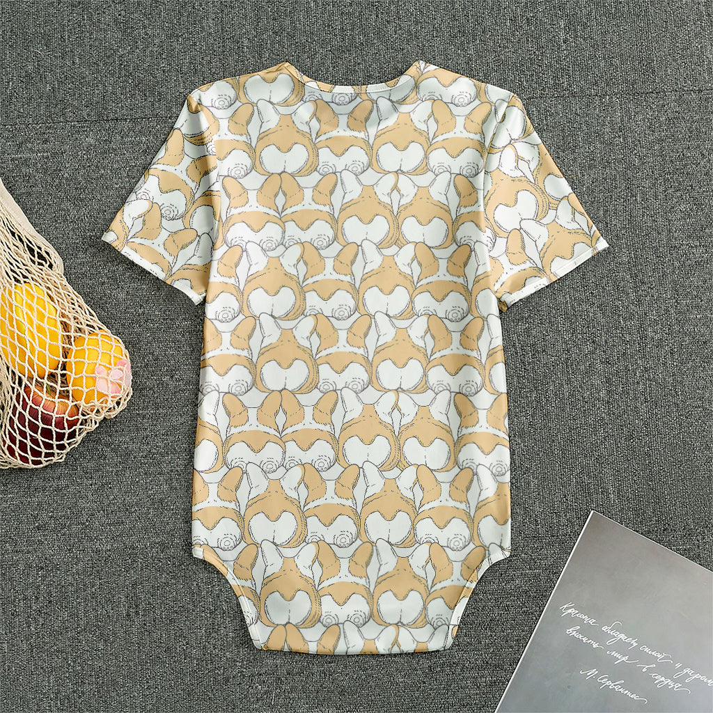 Corgi Butt Pattern Print Men's Bodysuit