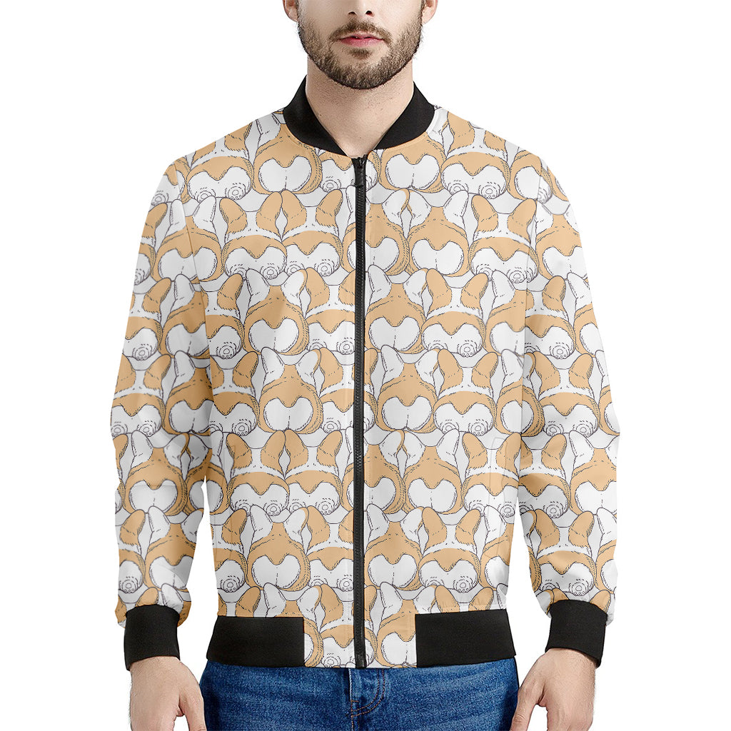 Corgi Butt Pattern Print Men's Bomber Jacket