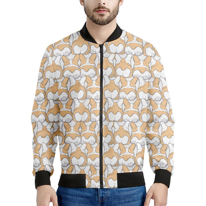Corgi Butt Pattern Print Men's Bomber Jacket