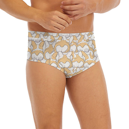 Corgi Butt Pattern Print Men's Briefs