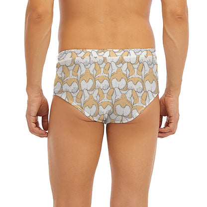 Corgi Butt Pattern Print Men's Briefs
