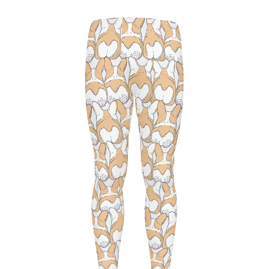 Corgi Butt Pattern Print Men's leggings