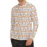 Corgi Butt Pattern Print Men's Long Sleeve Rash Guard