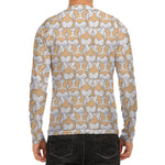 Corgi Butt Pattern Print Men's Long Sleeve Rash Guard