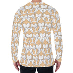 Corgi Butt Pattern Print Men's Long Sleeve T-Shirt