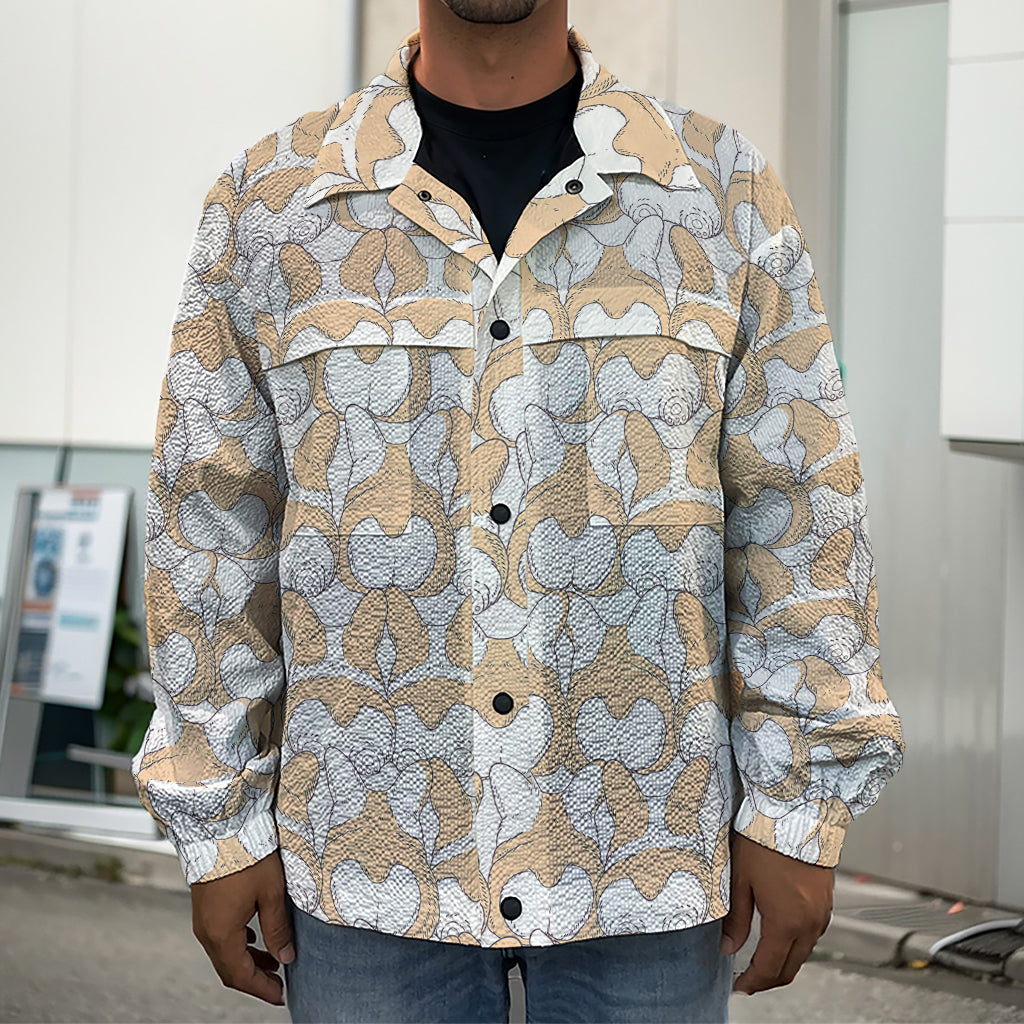 Corgi Butt Pattern Print Men's Shirt Jacket