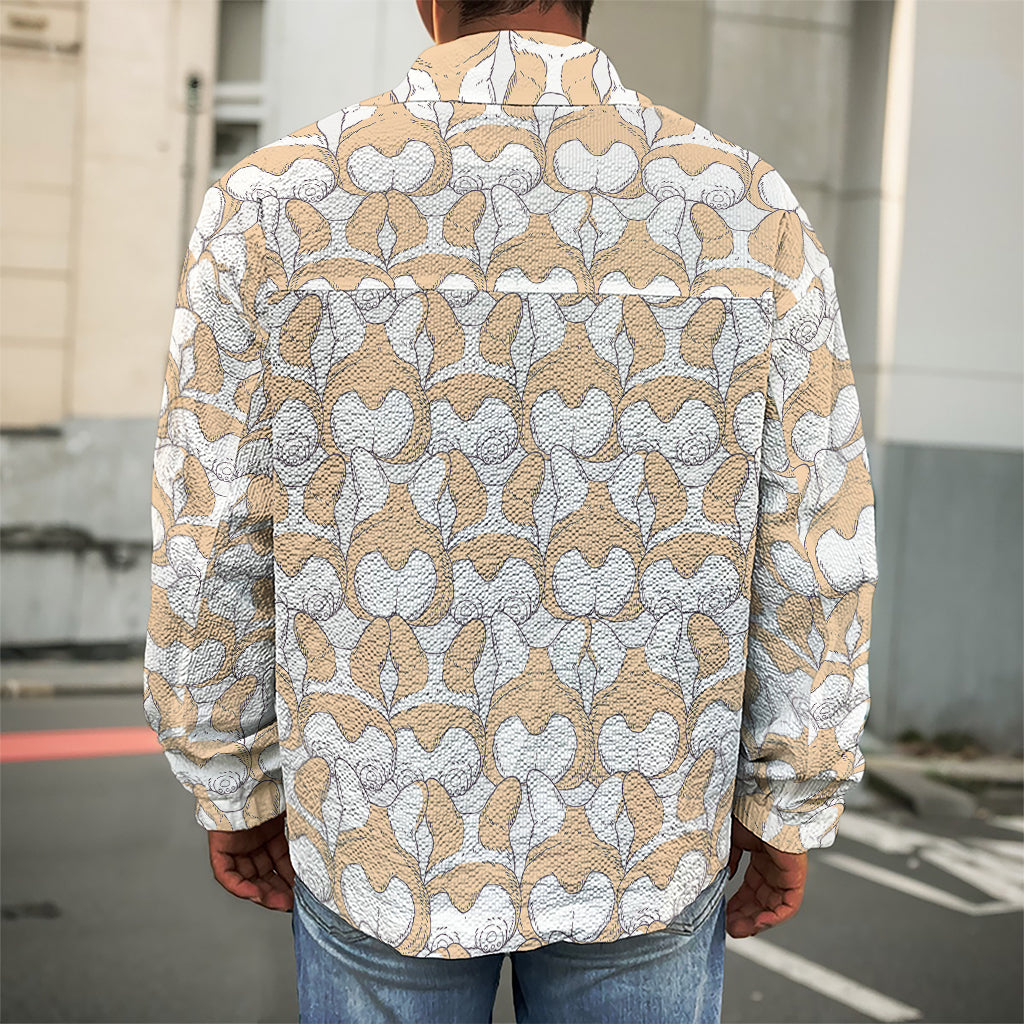 Corgi Butt Pattern Print Men's Shirt Jacket