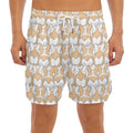 Corgi Butt Pattern Print Men's Split Running Shorts