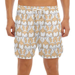 Corgi Butt Pattern Print Men's Split Running Shorts