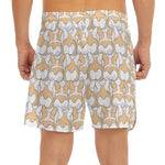 Corgi Butt Pattern Print Men's Split Running Shorts