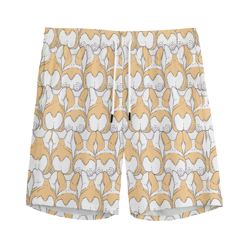 Corgi Butt Pattern Print Men's Sports Shorts