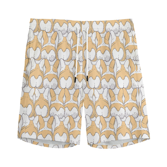 Corgi Butt Pattern Print Men's Sports Shorts