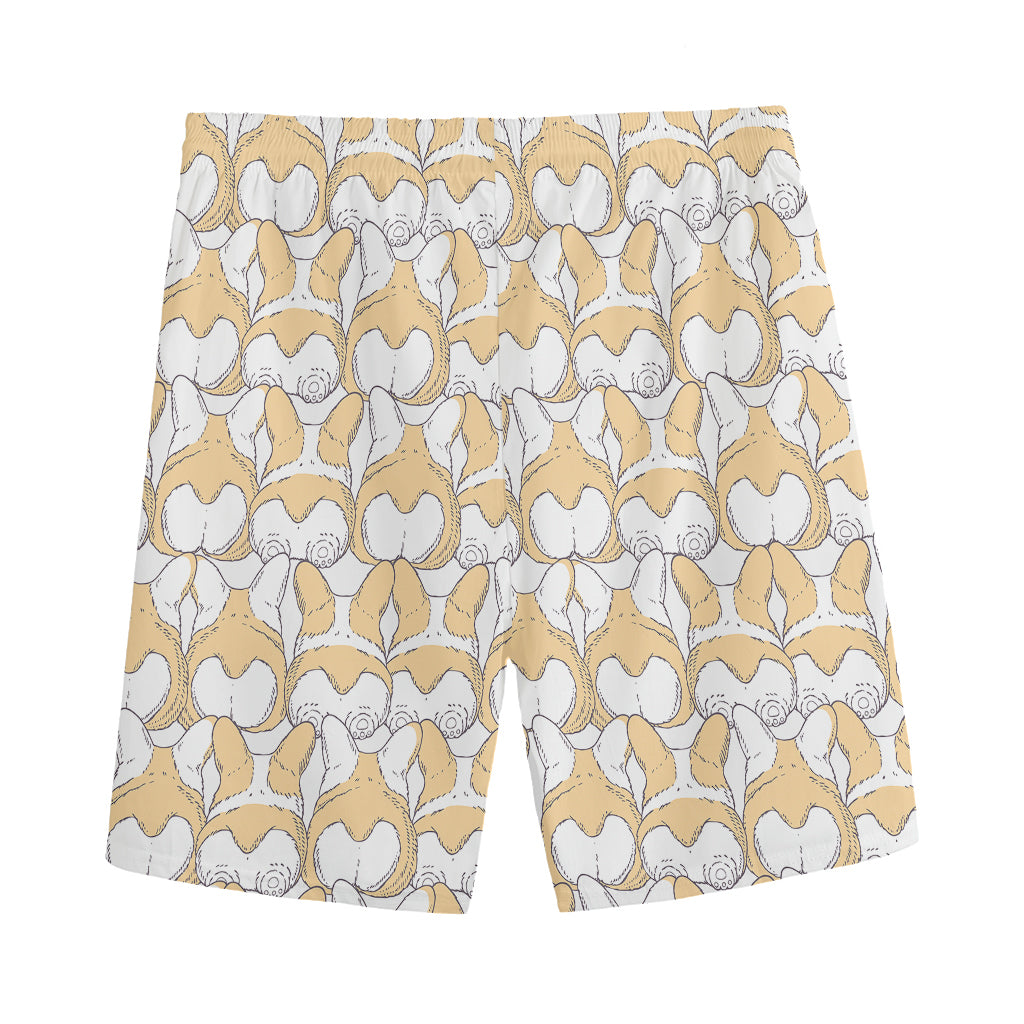Corgi Butt Pattern Print Men's Sports Shorts